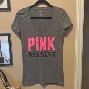 PINK All Start Victoria's Secret Gray V-Neck Tee